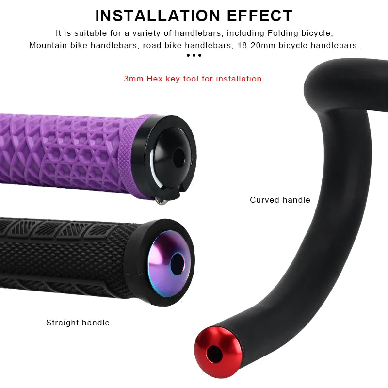 1 Pair Bike Handlebar End Plugs Multi-Color Aluminum Alloy Mountain Road Bicycle Handlebar Grips Plugs Caps MTB Accessories