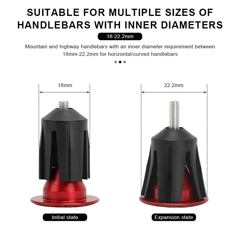 1 Pair Bike Handlebar End Plugs Aluminum Alloy Mountain Road Bicycle Handlebar End Cap Multi-color Cycling Handlebar Accessories