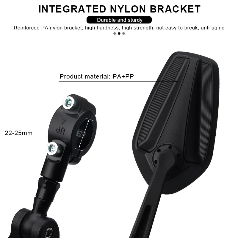 Bicycle Rear View Mirror 360° Adjustable Angles Clear Wide Range Bike Handlebar Rear View Mirror Electric Scooter Reflector