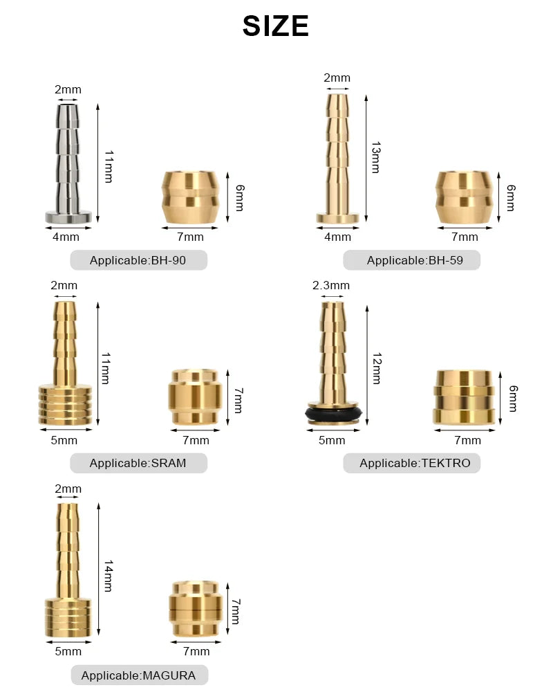 Bicycle Oil Needle Brake Olive Head Bike Hydraulic Disc Brake Hose Connector For BH90/59 SRAM MAGURA TEKTRO Brake Insert Needle