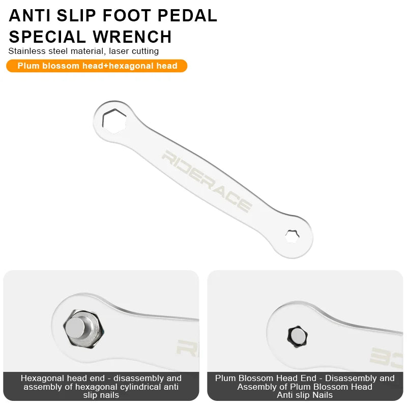 30/50Pcs Bicycle Pedal Anti-Skid Bolt With Offset Spanner Set M4 Steel Stud Pin Nail MTB Road Bike Hexagona Pedal Pin Screws Set