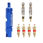 Bicycle Presta Tubeless Valve Core Kit Removable Aluminum Alloy Presta Valve Stem Caps Bike Tubeless Tire Valve Repair Tools