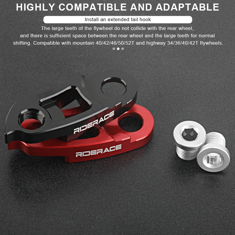 Bicycle Rear Derailleur Hanger Extension Aluminum Alloy Bike Frame Gear Tail Hook Extender Converter Extension Adapter 34-52T