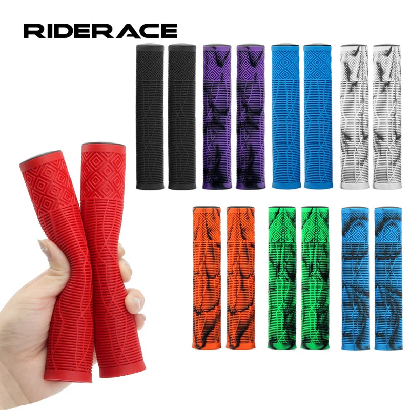 Bicycle Handlebar Grips Rubber Soft Non-Slip Shockproof Mountain Bike Handlebar Cover Lengthening Thickening Cycling Accessories