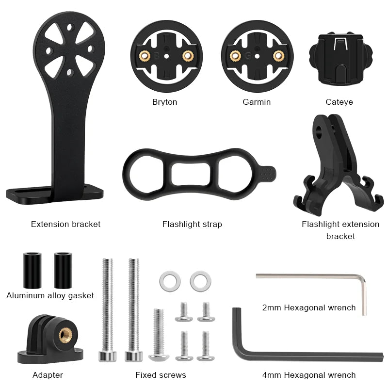 Bicycle Computer Holder Aluminum Alloy Bike Handlebar Stopwatch Speedometer Mount For Garmin Bryton Cateye Gopro Light Stand