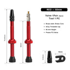 40/60mm Bike Tubeless Valve F/V Presta CNC Machined Anodized MTB Road Bicycle Tire Valves Tubeless Tire Nozzle Cap Cycling Parts