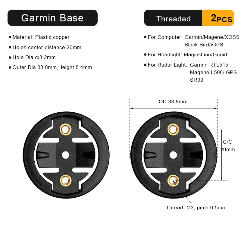 Bike Computer Bracket Mount Base For Garmin Bryton Wahoo Magene Bicycle Computer Mount Adapter Base Plastic Replacement Part