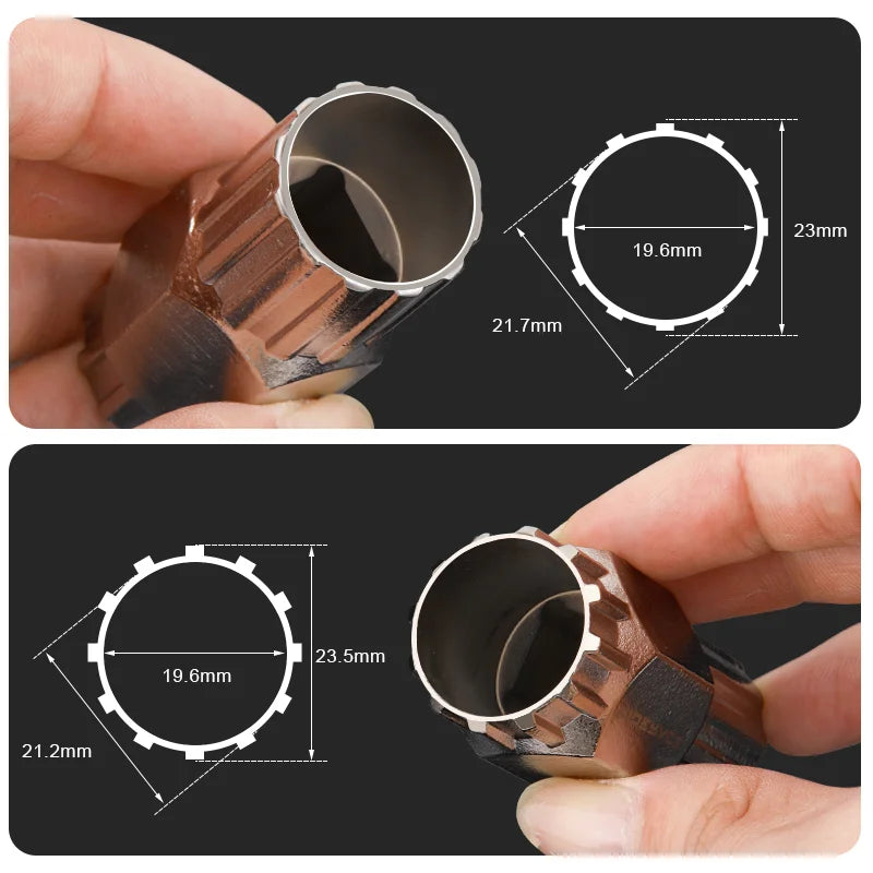 Bicycle Flywheel Removal Tool Kit 2 In 1 Cassette Freewheel Flywheel Remover Sprocket Extractor 12 Teeth Bike Chain Repair Tools