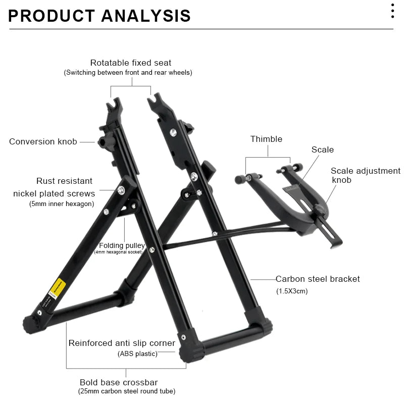 Bicycle Foldable Wheel Rim Adjusting Corrector Platform MTB Road Bike Hub Repair Tool Cycling Home Machinery Repairing Tool