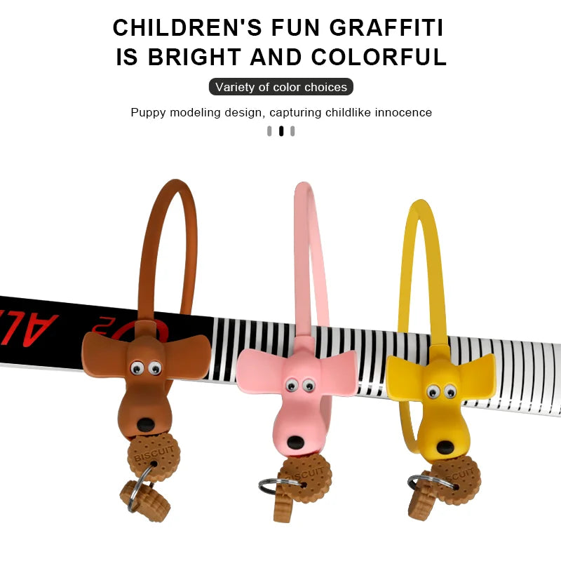 Bicycle Chain Lock With Keys Cute Dog MTB Road Bike Lock Anti-Theft Silicone Covered Cable For Cycling Helmet High Security