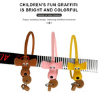 Bicycle Chain Lock With Keys Cute Dog MTB Road Bike Lock Anti-Theft Silicone Covered Cable For Cycling Helmet High Security