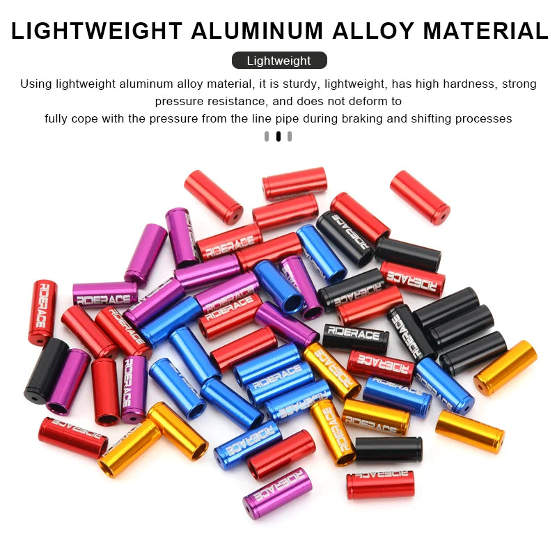 200Pcs Cnc Bike Derailleur Cable Housing End Cap Aluminum Alloy Bicycle Brake Cable Housing Cover Cycling Shift Line Cover