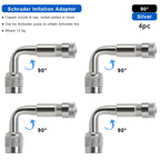 1/2/4pcs 45 90 135 Degree Angle Bent Valve Adaptor Bike Tyre Valve Extension Adapter Bicycle Tyre Valve Connector Accessories