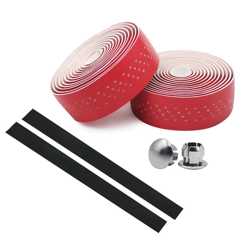 Bicycle Handlebar Tape MTB Road Bike PU Leather Perforated Belt Breathable Cycling Handle Bar Wrap Straps Fixed Gear Belt