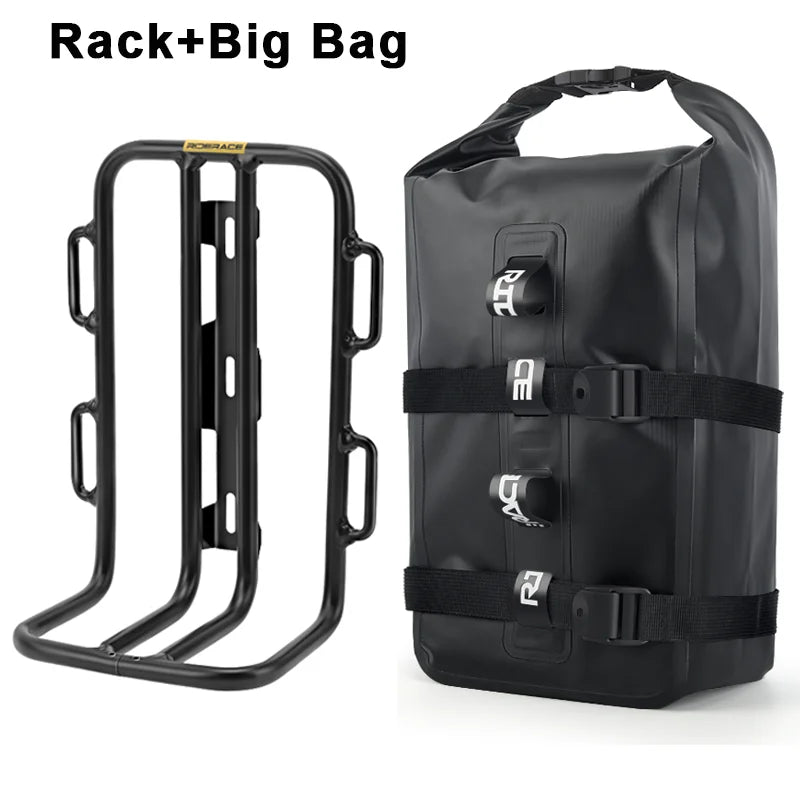 New Bicycle Fork Bag Waterproof Bike Front Fork Bag Aluminum Alloy Front Fork Shelf Portable Cycling Rear Seat Trunk Pannier
