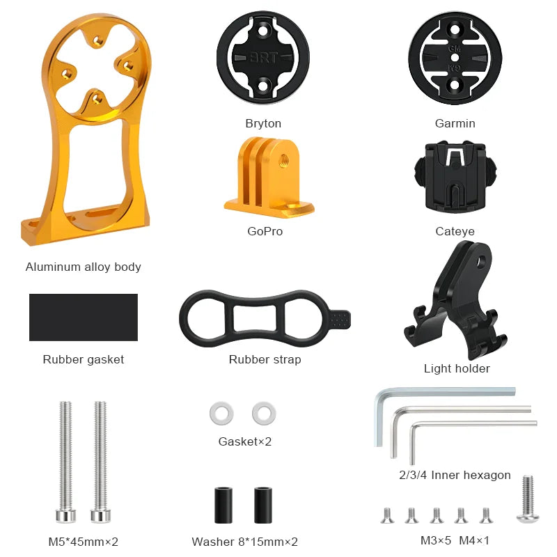 Bicycle Computer Camera Holder Aluminum Alloy Bike Handlebar Mount Stopwatch Speedometer Bracket For Garmin Edge Bryton Cateye