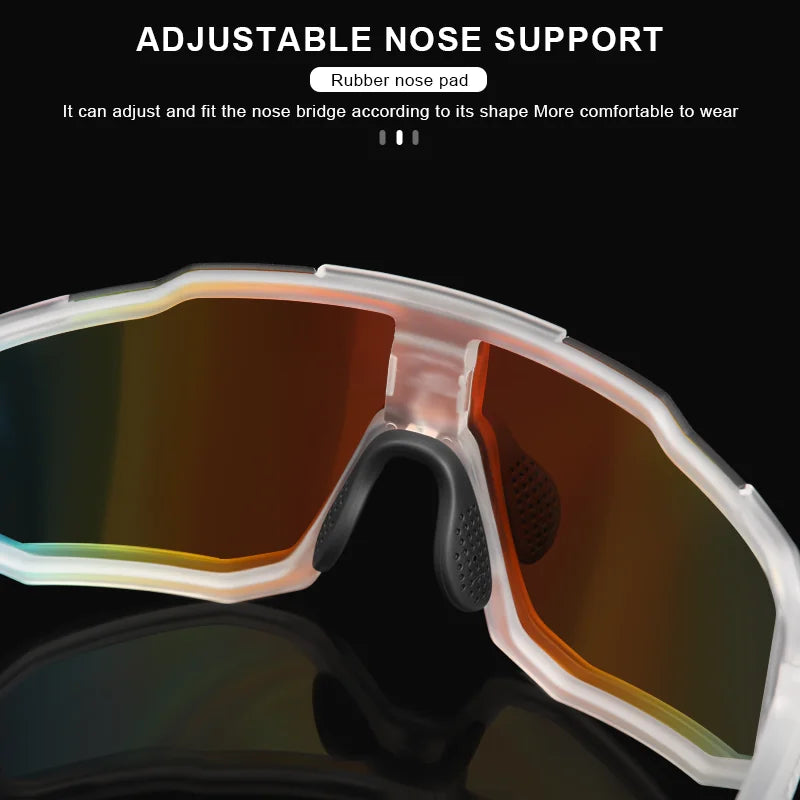 Cycling Glasses UV400 Protection Bicycle Sunglasses Photochromic Polarised Lens Eyewear Outdoor Riding Goggles For Men Women