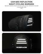 New Bike Saddle Bag Waterproof Reflective Striped MTB Road Bicycle Tail Bag Small Storage Cycling Seat Tail Rear Tool Pouch Bag