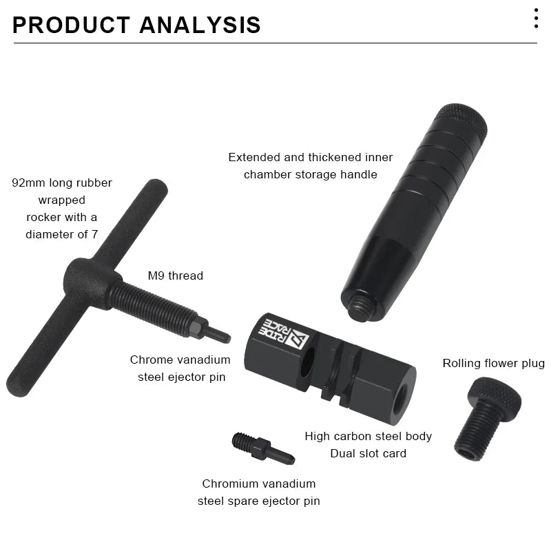 Professional Bike Chain Breaker Bicycle Link Pin Cutter Removal Tool Durable Anti Rust Ergonomic Handle Cycling Repair Tools