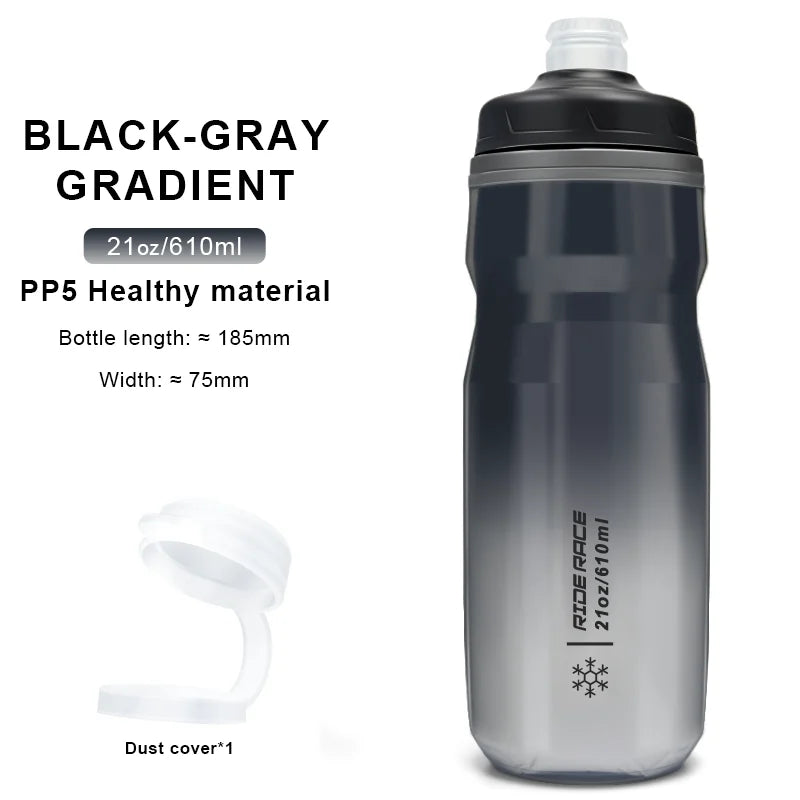 Bicycle Water Bottle 610ML PP5 Plastic For Outdoor Running Climbing Sports Squeeze Mug Bike Water Cup Portable Cycling Equipment
