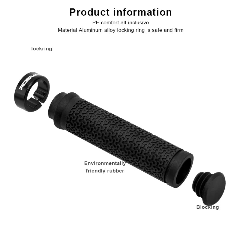 Bicycle Handlebar Cover Super Soft Texture Single-Sided Locking MTB Bike Grips Anti-Slip Durable Shock-Proof Rubber Cycling Part