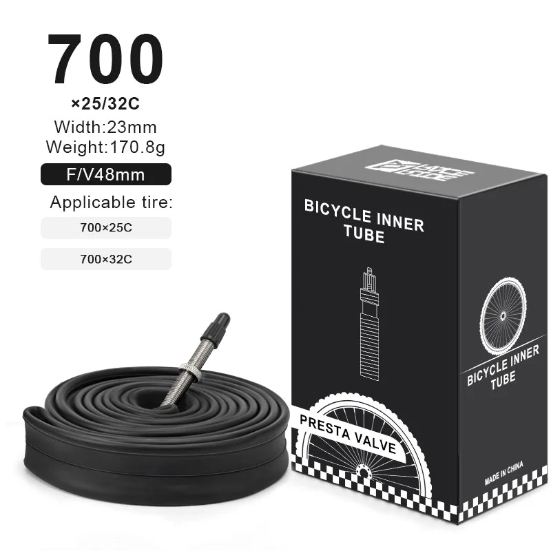 2Pcs Bicycle Inner Tube For AV FV Schrader Presta Valve 700C 18 23 25 28 32 35 43C 48/60mm Bike Inner Tube Cycling Accessories