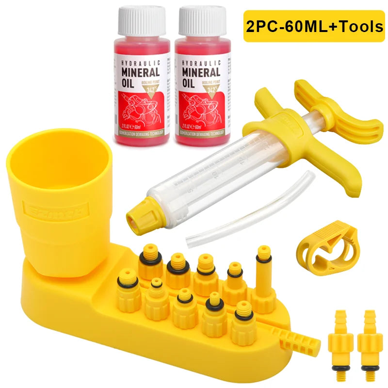 Bicycle Brake Oil Bleed Kit Tools 60ML Brake Mineral Oil Bike Hydraulic Disc Brake Oil Bleed Kit Brake Repair Tools For Shimano