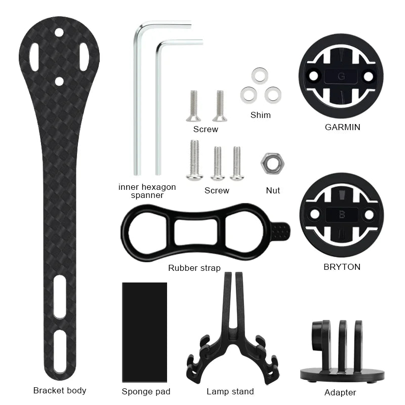 Bike Computer Holder Carbon Fiber Bracket Rad Bicycle Stopwatch Speedometer Mount Holder For Garmin Gopro Bryton Light Stand