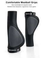 MTB Bike Grips Ergonomic Rubber Bicycle Handlebar Cover Anti-slip Shock Absorption Durable Integrated Lock-On Ends Cycling Parts