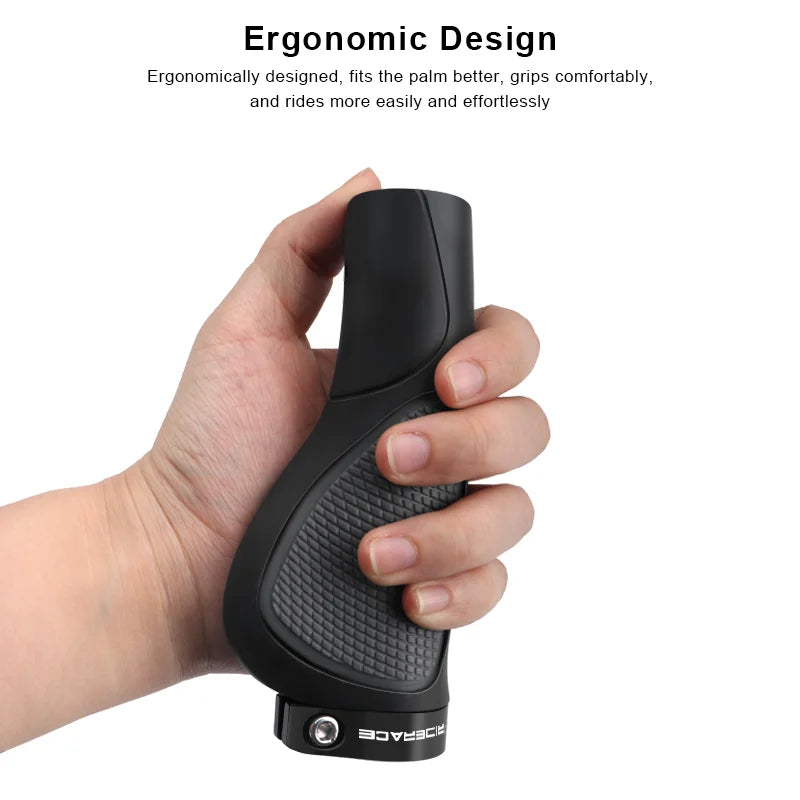 MTB Bike Grips Ergonomic Rubber Bicycle Handlebar Cover Anti-slip Shock Absorption Durable Integrated Lock-On Ends Cycling Parts