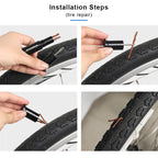 Bicycle Tubeless Tyre Fast Repair Kit With Handlebar Plugs Hidden Tool MTB Bike Tire Punctur Sealant Rubber Stripe Drill Tool