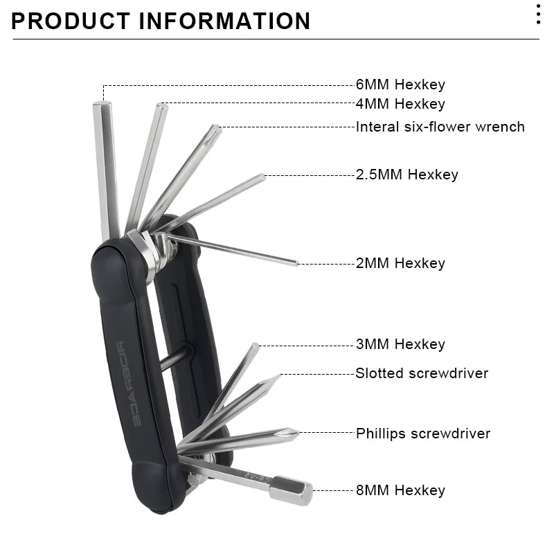 Portable Allen Wrench Bicycle Multitool Kits Bicycle Multitool Kits MTB Road Bike Hex Spoke Screwdriver Cycling Repair Tool Kit