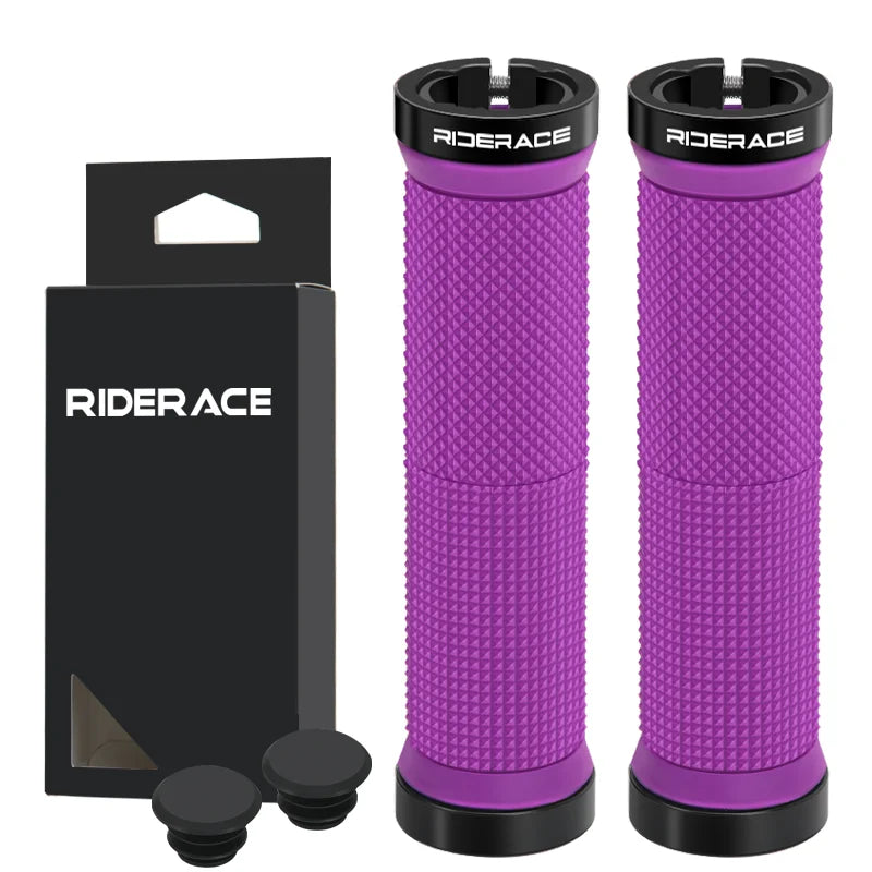 Bicycle Grips Bilateral Lock Ergonomic Rubber Non-Slip Shockproof Mountain Bike Handlebar Cover For BMX Cycling Accessories