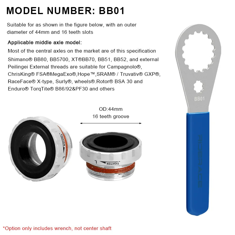Bike Bottom Bracket Wrench BB Bottom Bracket Installation Removal Tool 39/41/44/46/49mm For Shimano BBR9000 SRAM IXF DUB BSA30