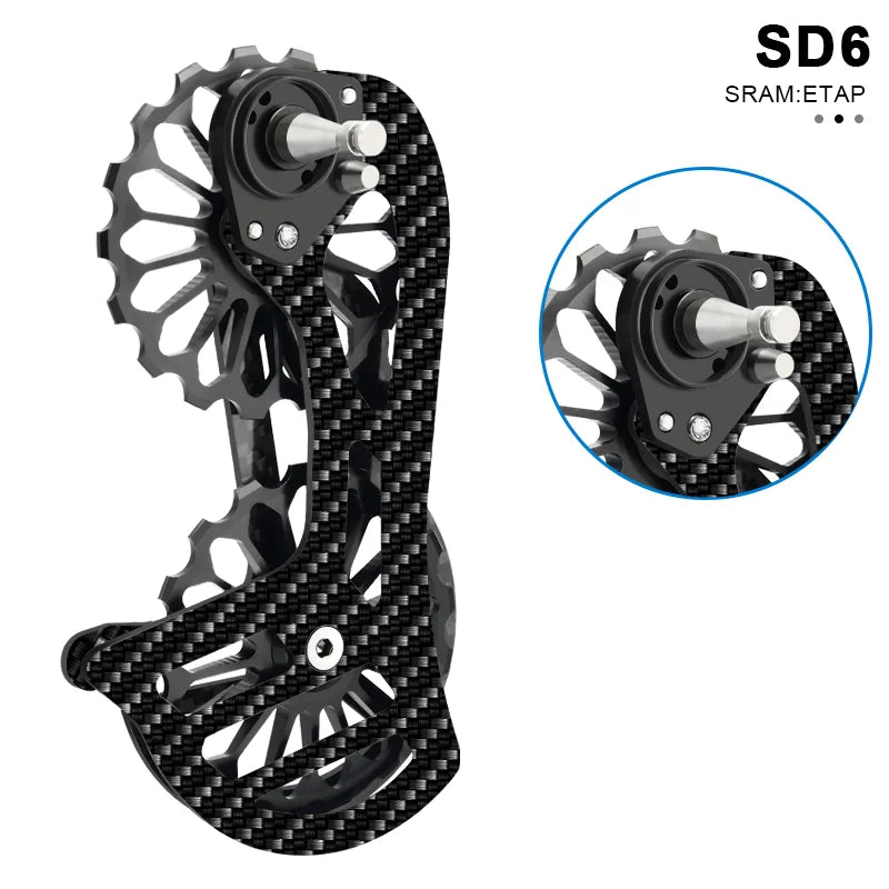Bicycle Rear Derailleur Carbon Fiber Ceramic 13T 17T Pulley Guide Wheel For Shimano R5800 R6800 R7000 R8000 R9000 For Sram