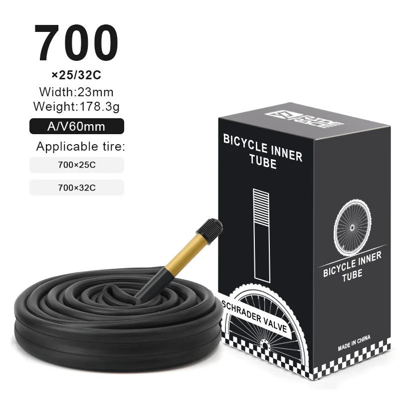 2Pcs Bicycle Inner Tube For AV FV Schrader Presta Valve 700C 18 23 25 28 32 35 43C 48/60mm Bike Inner Tube Cycling Accessories