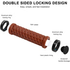 Bicycle Grips Ergonomic Rubber Soft Anti Slip Shock Absorption Mountain Bike Handlebar Grips Aluminium Alloy Bilateral Lock Ring
