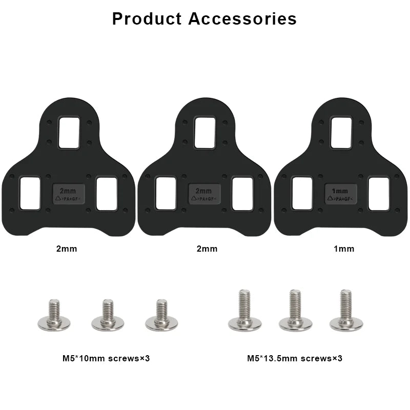 Road Bike Lock Pedal Shims SH20 SPD-SL Bicycle Shoe Self Lock Adjustable For KEO 1/2mm Cycling Lock Pedal Cleat Gasket Adapter