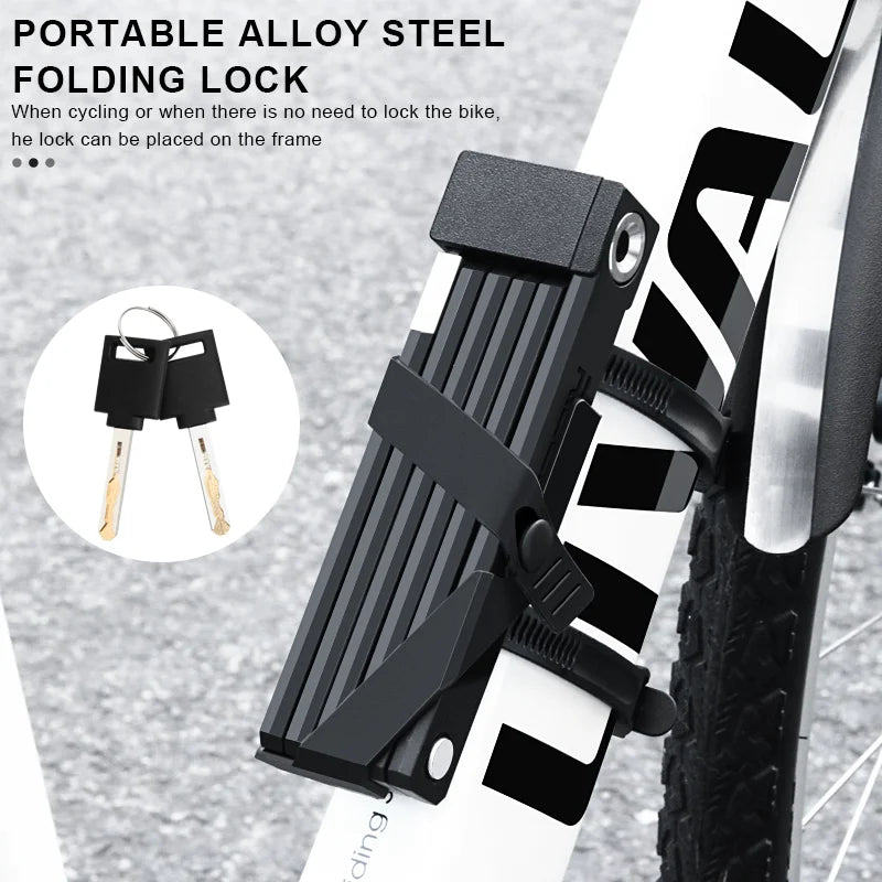 Portable Bicycle Lock Foldable High Security Anti-Theft Bike Chain Lock For Scooter Electric E-Bike Motorcycle MTB Accessories
