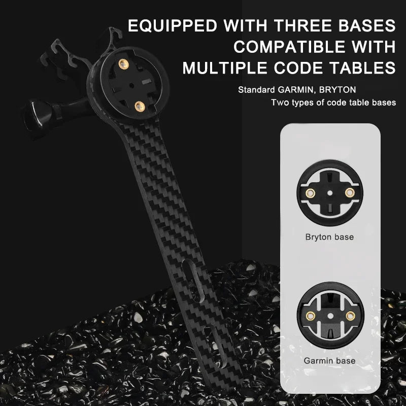 Bicycle Computer Holder Carbon Fiber Bracket Road Bike Stopwatch Speedometer Mount For Garmin Bryton Gopro Adapter Light Stand