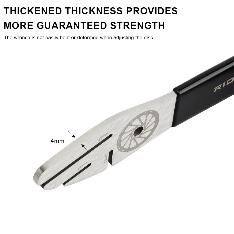 Bicycle Disc Brake Rotor Alignment Truing Tool Stainless Steel Rubber Handle Bike Disc Flattening Calibration Wrench Repair Tool