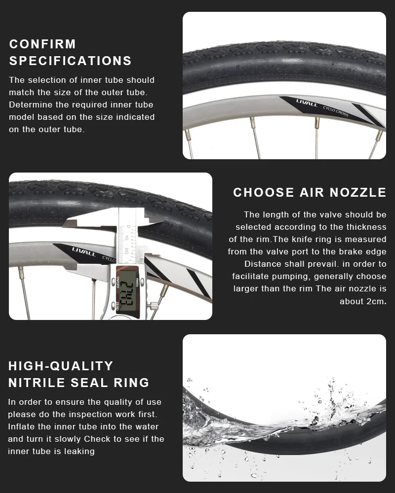 2Pcs Bicycle Inner Tube For AV FV Schrader Presta Valve 700C 18 23 25 28 32 35 43C 48/60mm Bike Inner Tube Cycling Accessories