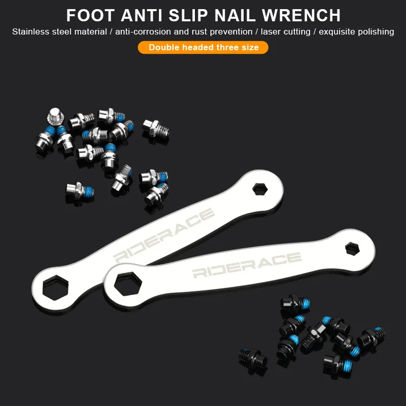 30/50Pcs Bicycle Pedal Anti-Skid Bolt With Offset Spanner Set M4 Steel Stud Pin Nail MTB Road Bike Hexagona Pedal Pin Screws Set