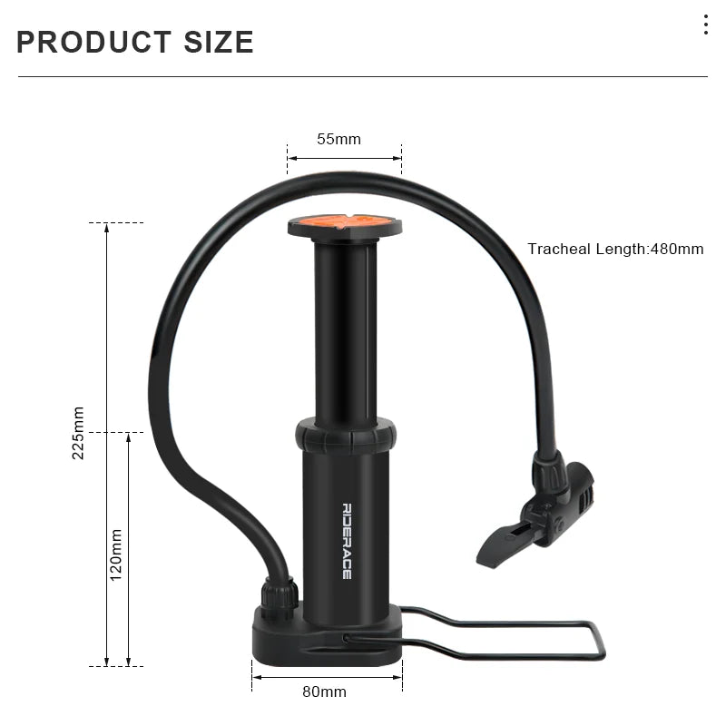 Bike Pump High Pressure Mountain Road Bicycle Foot Pumps Presta&Schrader Valve Ultralight Portable Household Cycling Air Pump