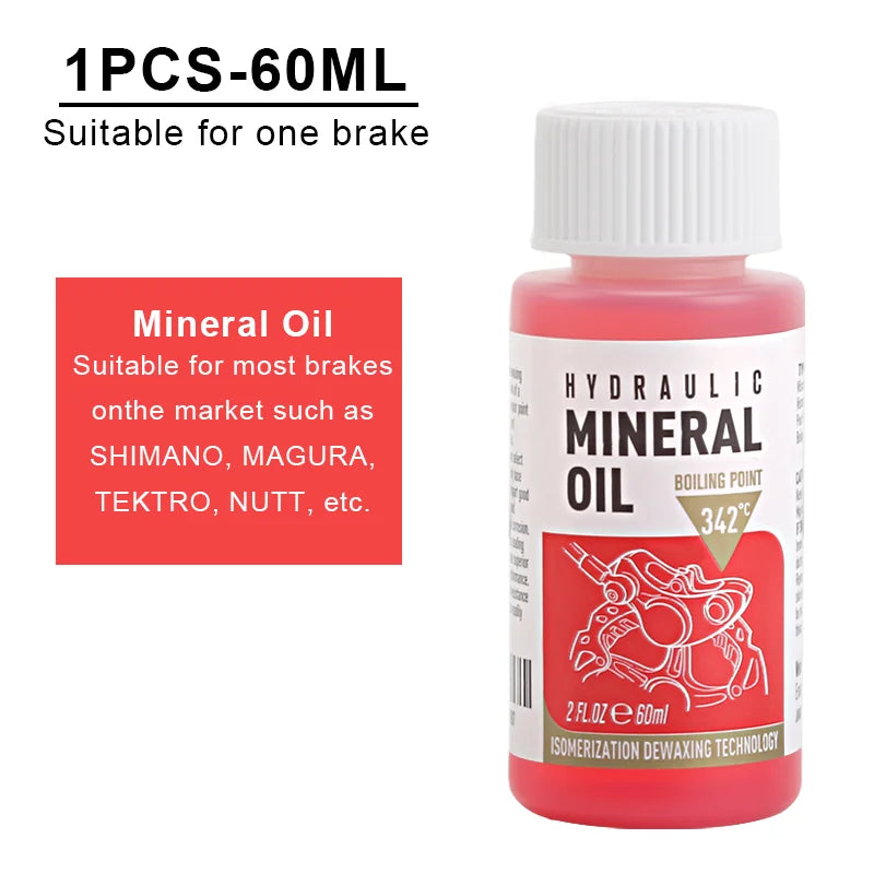 Bicycle Brake Oil Bleed Kit Brake Mineral Oil 60ML MTB Road Bike Hydraulic Disc Brake Oil Bleed Kit For SHIMANO TEKTRO SRAM NUTT