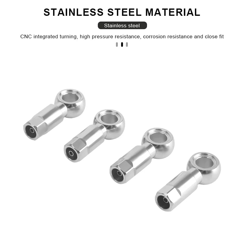 Bicycle Hydraulic Brake Banjo Fitting Stainless Steel Bike Hydraulic Cable End Connector Banjo Set Cycling Oil Needle Olive Head