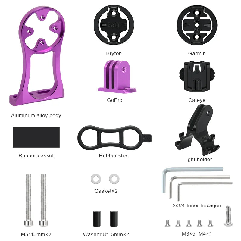 Bicycle Computer Camera Holder Aluminum Alloy Bike Handlebar Mount Stopwatch Speedometer Bracket For Garmin Edge Bryton Cateye