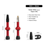 40/60mm Bike Tubeless Valve F/V Presta CNC Machined Anodized MTB Road Bicycle Tire Valves Tubeless Tire Nozzle Cap Cycling Parts