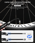 Portable Bike Pump With Hose Aluminum Alloy Bicycle Hand Air Pump Presta Schrader Valve Hand Inflator Cycling Accessories