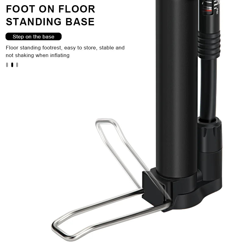 Portable Bike Air Pump 120PSI Aluminum Alloy Lightweight Hand Air Pump MTB Mountain Road Bicycle Floor Pump Cycling Accessories